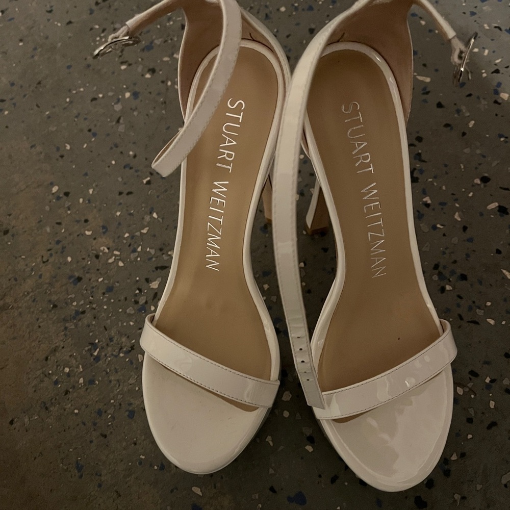 Stuart Weitzman Cream Strappy Heels - Picture 2 of 3